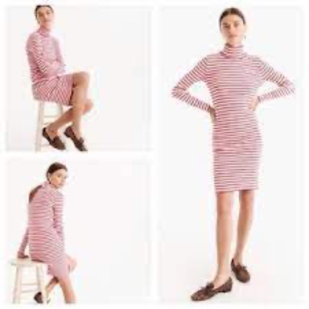 J.Crew Stripe Turtleneck Dress M NWT